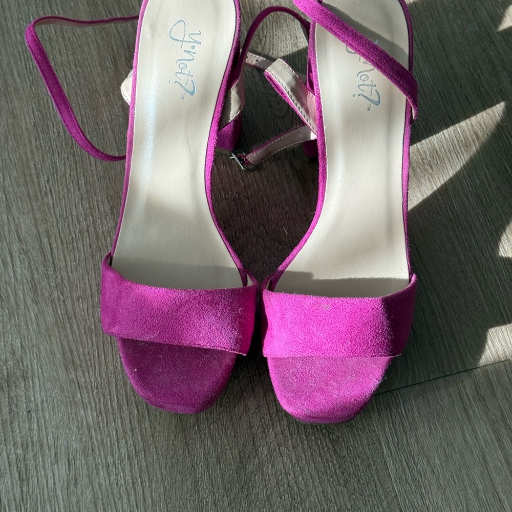 Women’s Fuchsia Suede Ankle-Strap Sandals